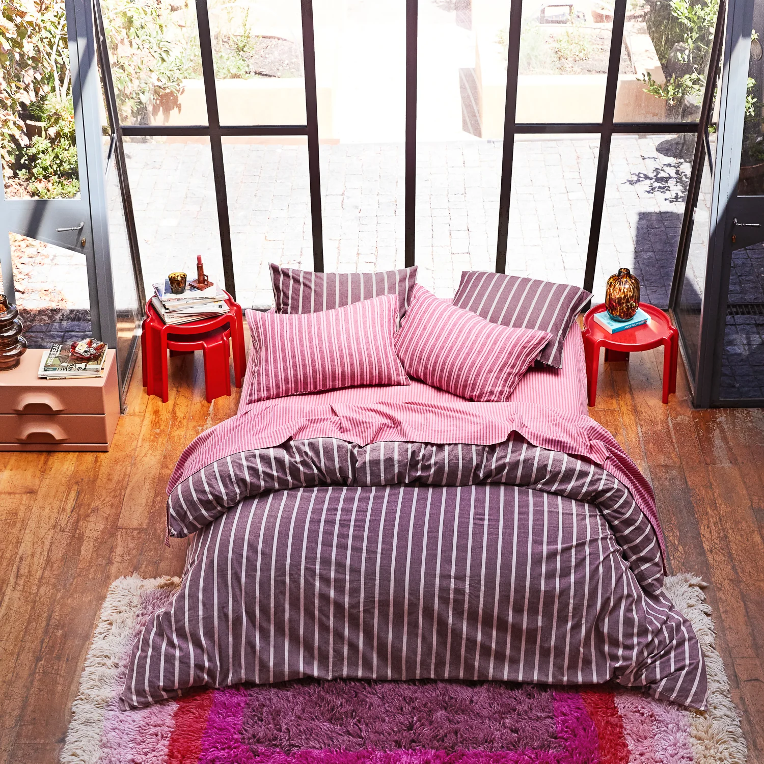 Abrielle Cotton Euro Pillowcase Set - Mahogany - Image 5