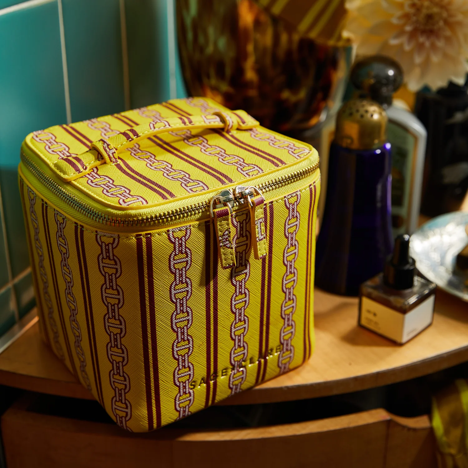 Acadia Cosmetic Case - Mustard - Image 7