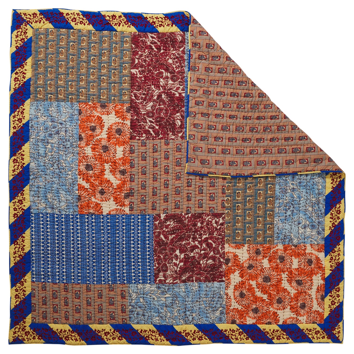 Clarice Patchwork Bedcover - Azure - Image 10