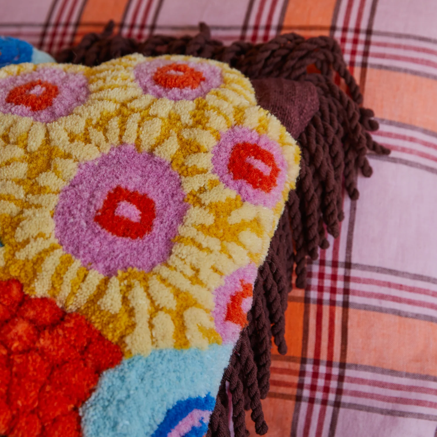 Cora Tufted Cushion - Garnet - Image 3