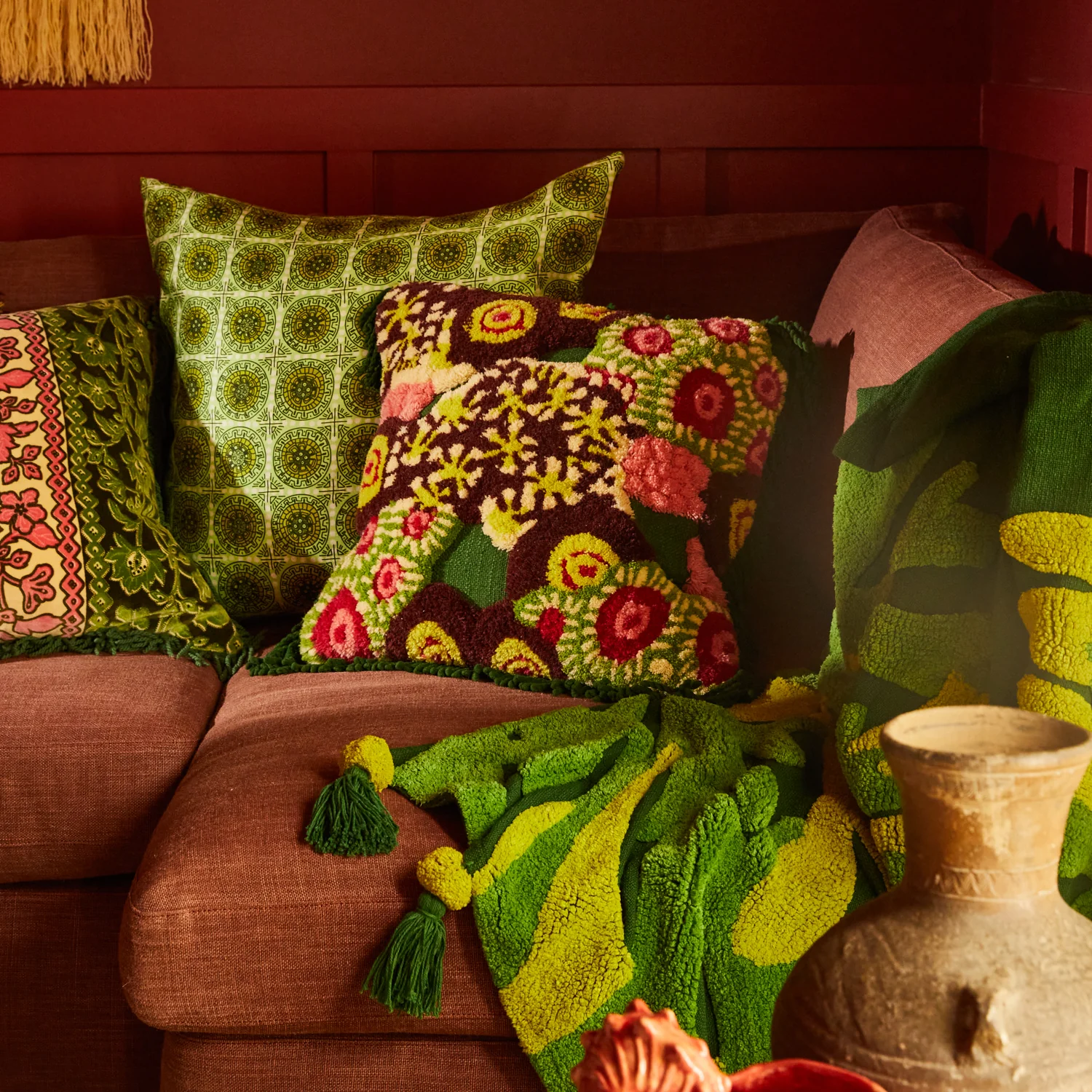 Cora Tufted Cushion - Kelp - Image 2