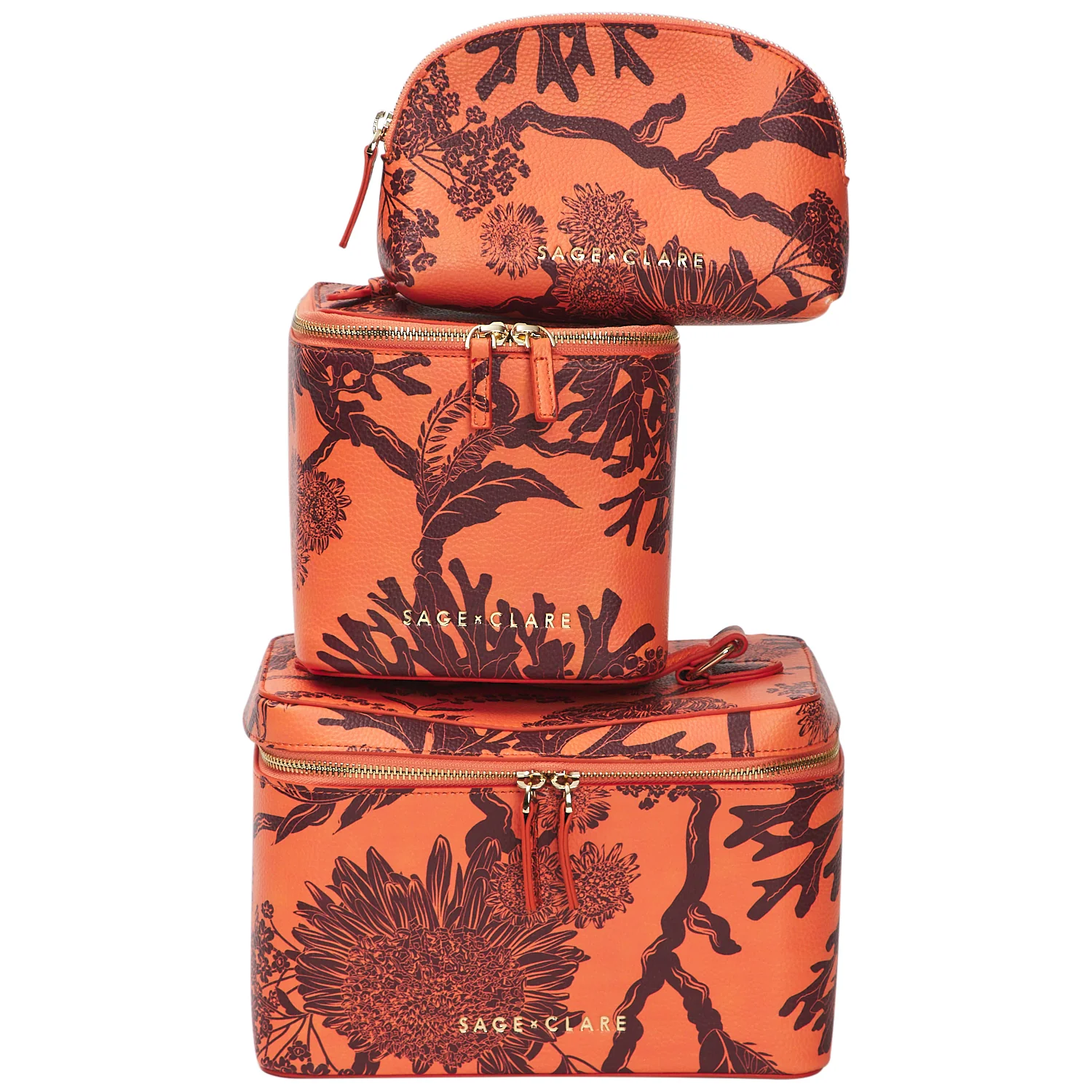 Delphine Cosmetic Pouch - Vivid Coral - Image 5