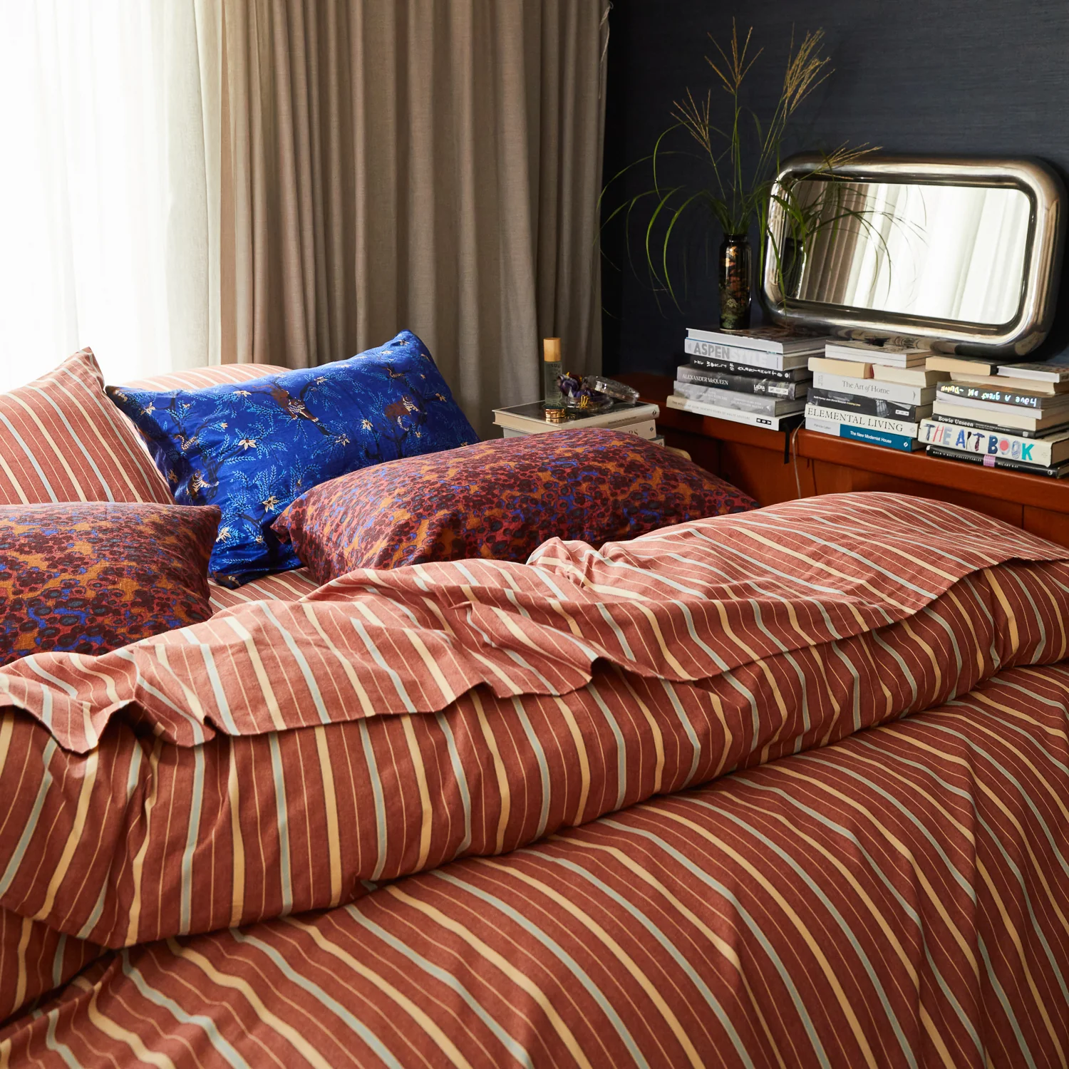 Leon Cotton Quilt Cover - Burnt Sienna - Image 6
