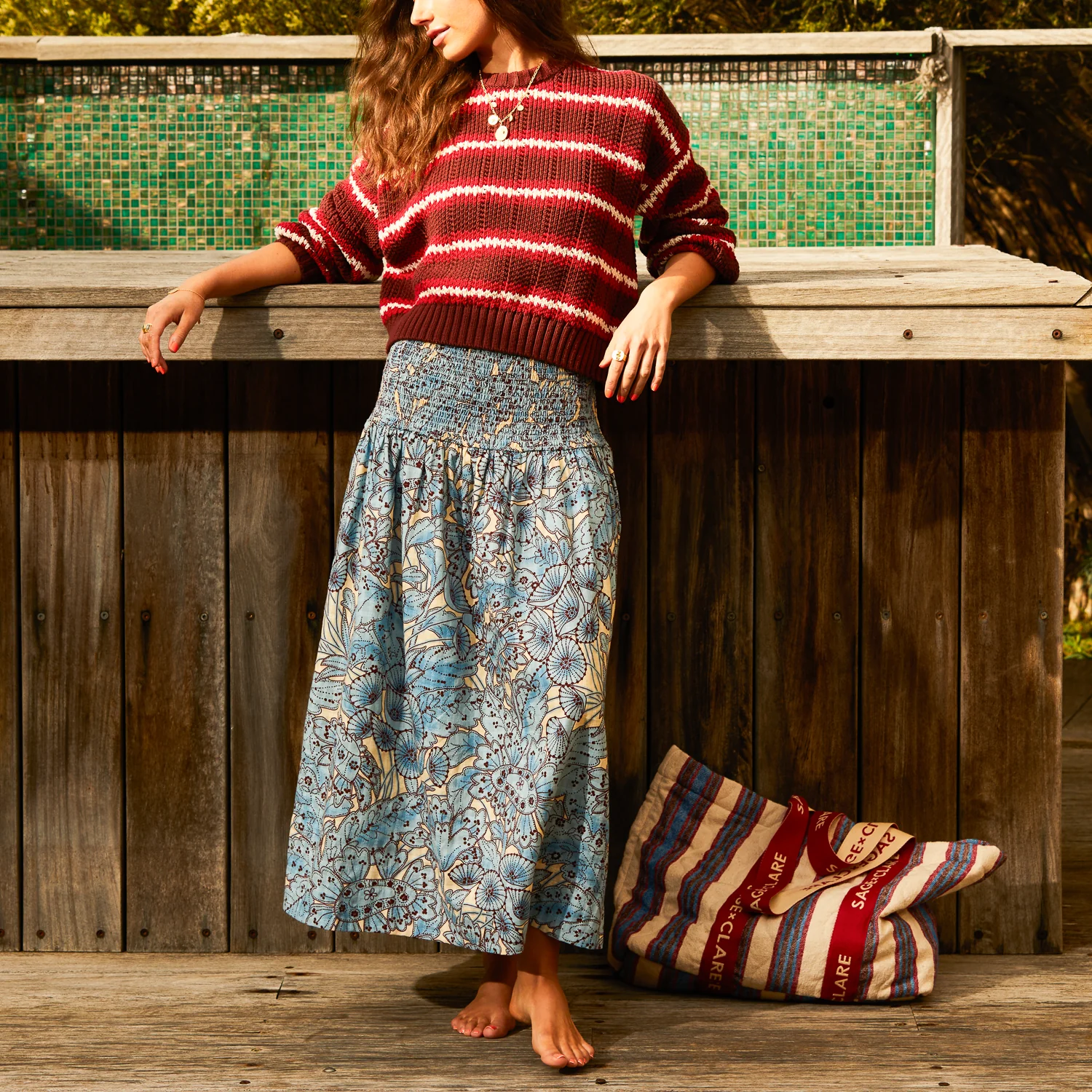 Lucia Maxi Skirt - Cerulean - Image 4