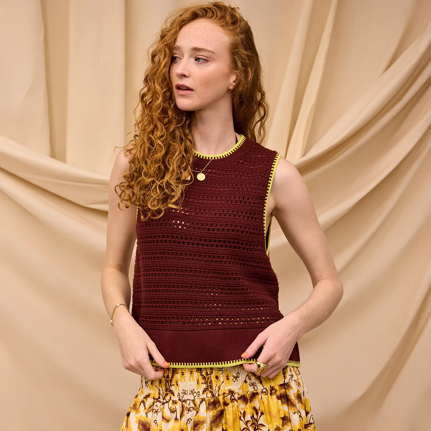 Natalina Knit Top - Garnet - Image 3